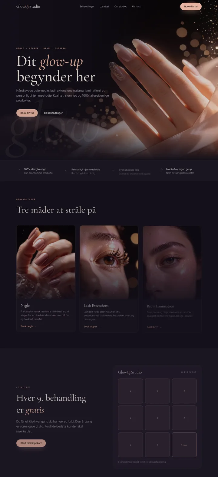 GlowUp Studio website