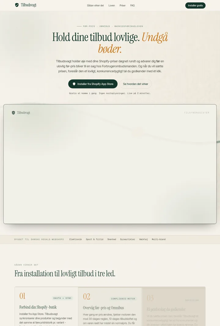 Tilbudsvagt website